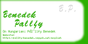 benedek pallfy business card